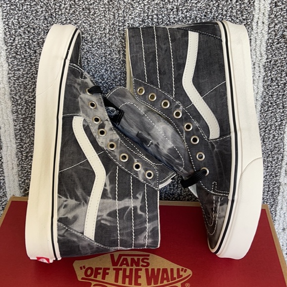 Vans Sk8-Hi Tapered Denim Destroy Black Marshmallow MENS - Picture 12 of 16